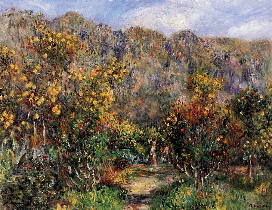 Wikioo.org - สารานุกรมวิจิตรศิลป์ - จิตรกรรม Pierre-Auguste Renoir - Landscape with Mimosas