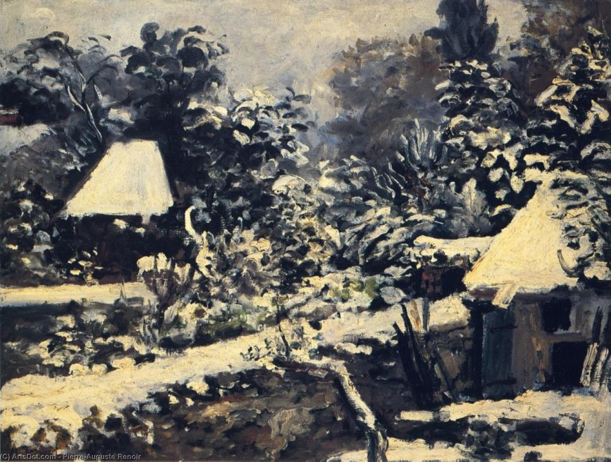 Wikioo.org - The Encyclopedia of Fine Arts - Painting, Artwork by Pierre-Auguste Renoir - Landscape, Snow Effect