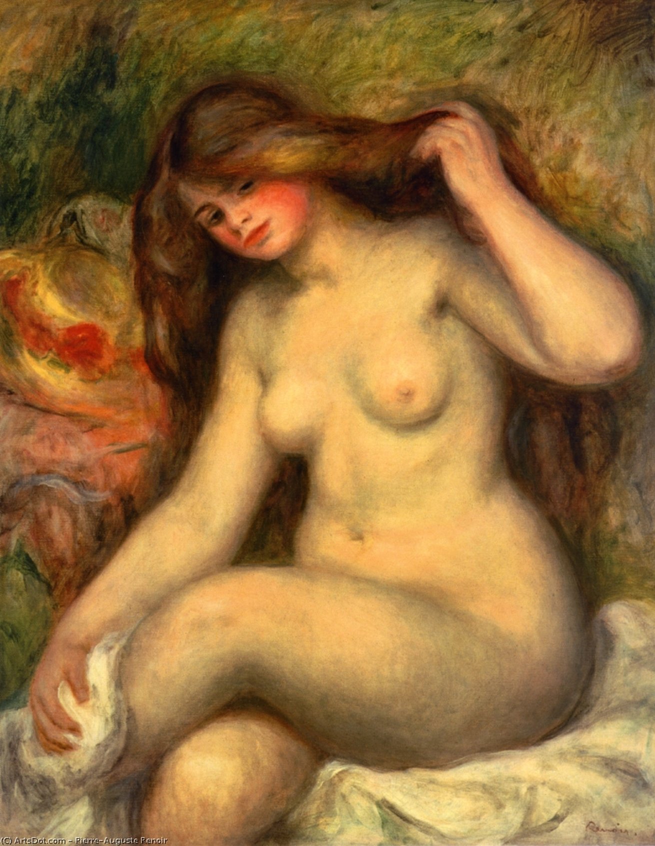 Wikioo.org - The Encyclopedia of Fine Arts - Painting, Artwork by Pierre-Auguste Renoir - Large Bather with Crossed Legs
