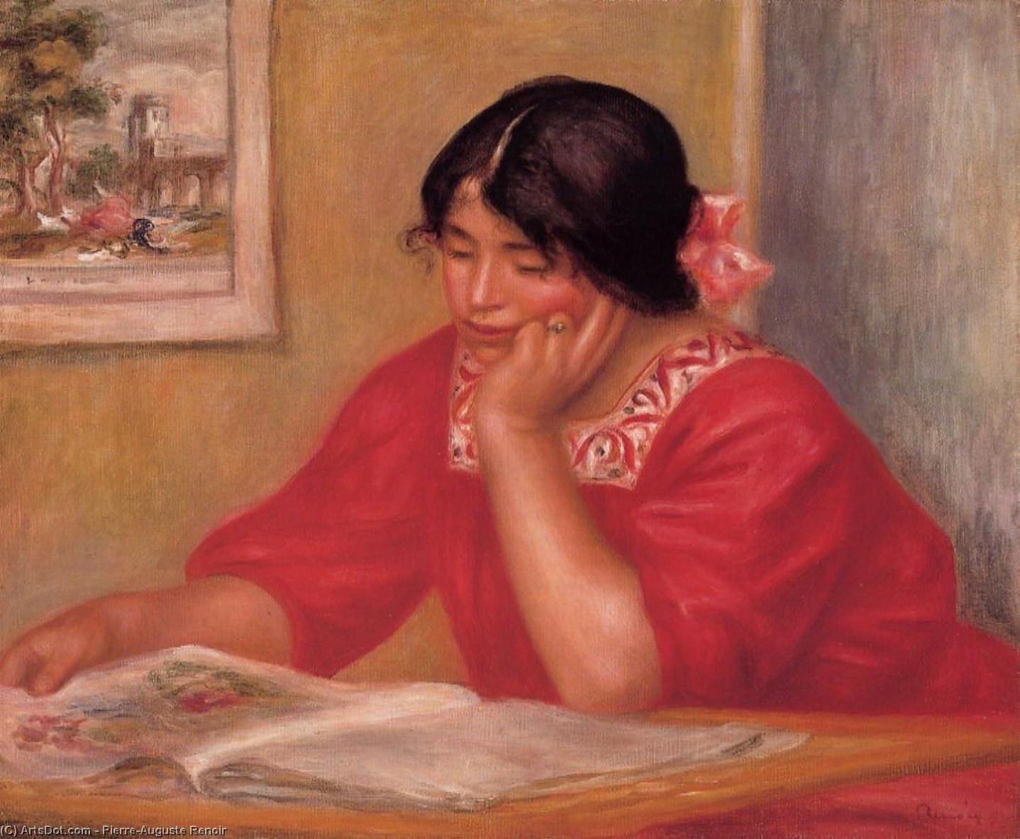 WikiOO.org - Encyclopedia of Fine Arts - Maleri, Artwork Pierre-Auguste Renoir - Leontine Reading 1