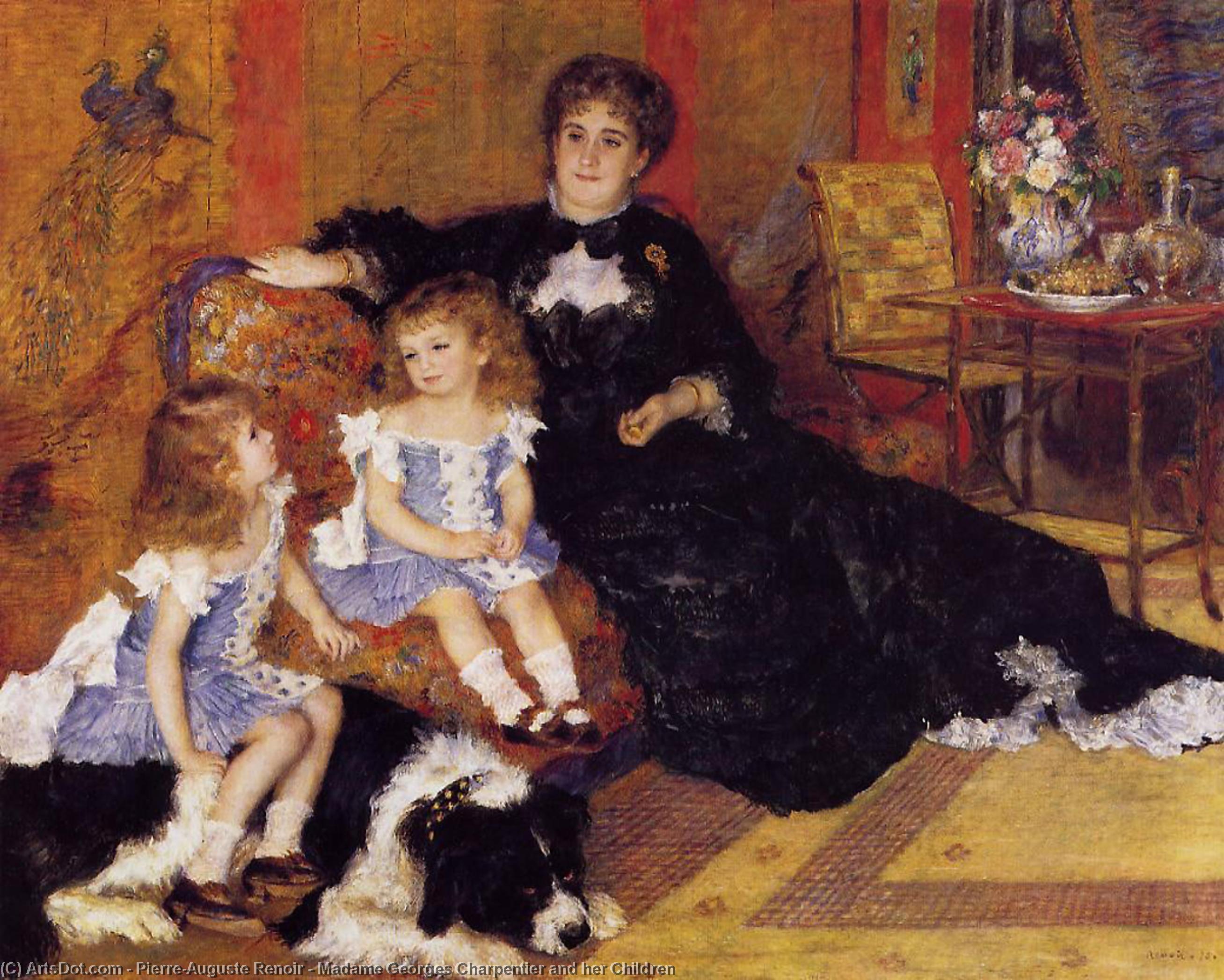 Wikoo.org - موسوعة الفنون الجميلة - اللوحة، العمل الفني Pierre-Auguste Renoir - Madame Georges Charpentier and her Children