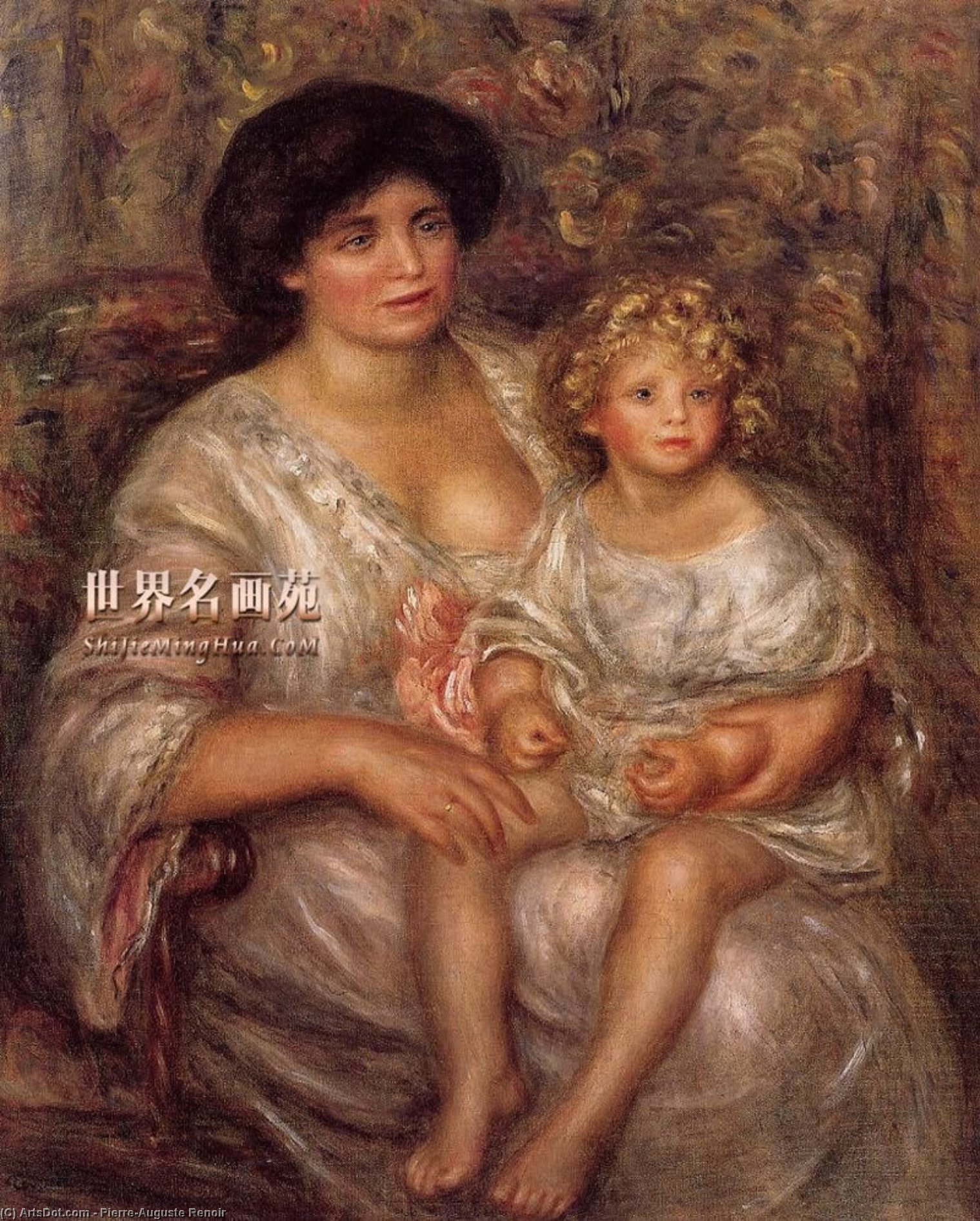 Wikioo.org - The Encyclopedia of Fine Arts - Painting, Artwork by Pierre-Auguste Renoir - Madame Thurneyssan and Her Daughter