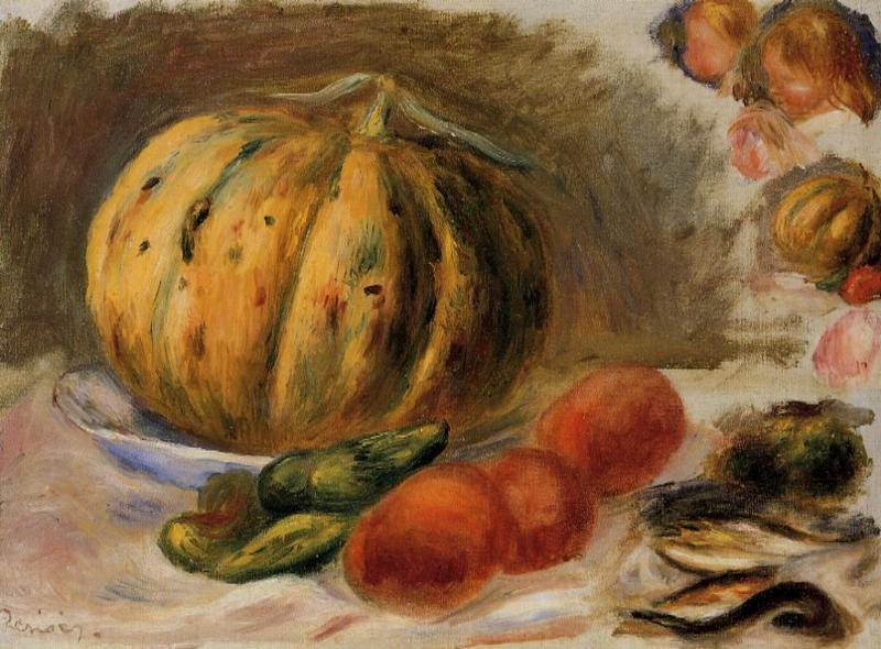 WikiOO.org - Enciklopedija dailės - Tapyba, meno kuriniai Pierre-Auguste Renoir - Melon and Tomatos 1