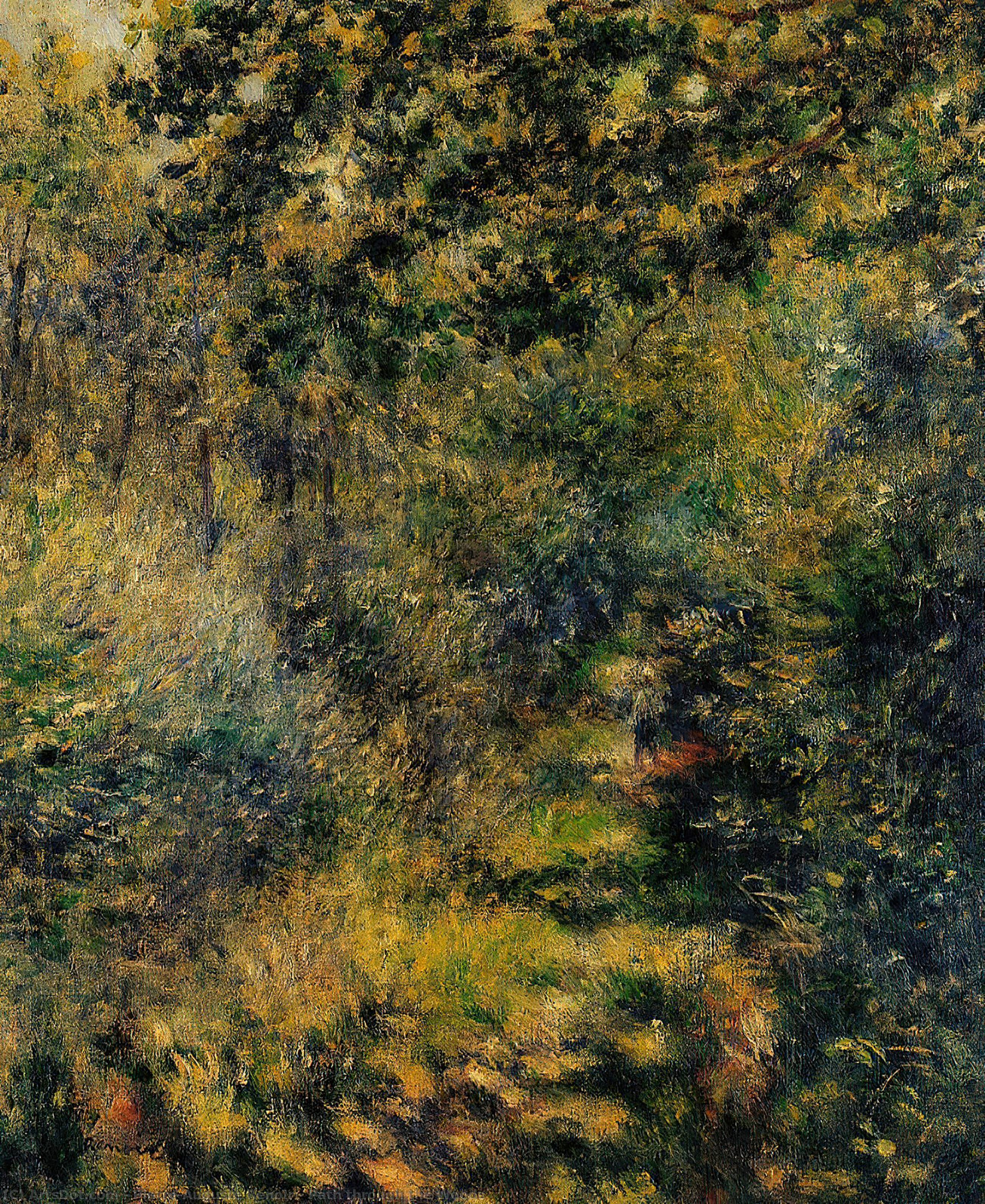Wikoo.org - موسوعة الفنون الجميلة - اللوحة، العمل الفني Pierre-Auguste Renoir - Path through the Woods