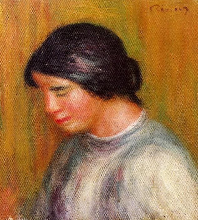 Wikioo.org - The Encyclopedia of Fine Arts - Painting, Artwork by Pierre-Auguste Renoir - Portrait of a Young Girl