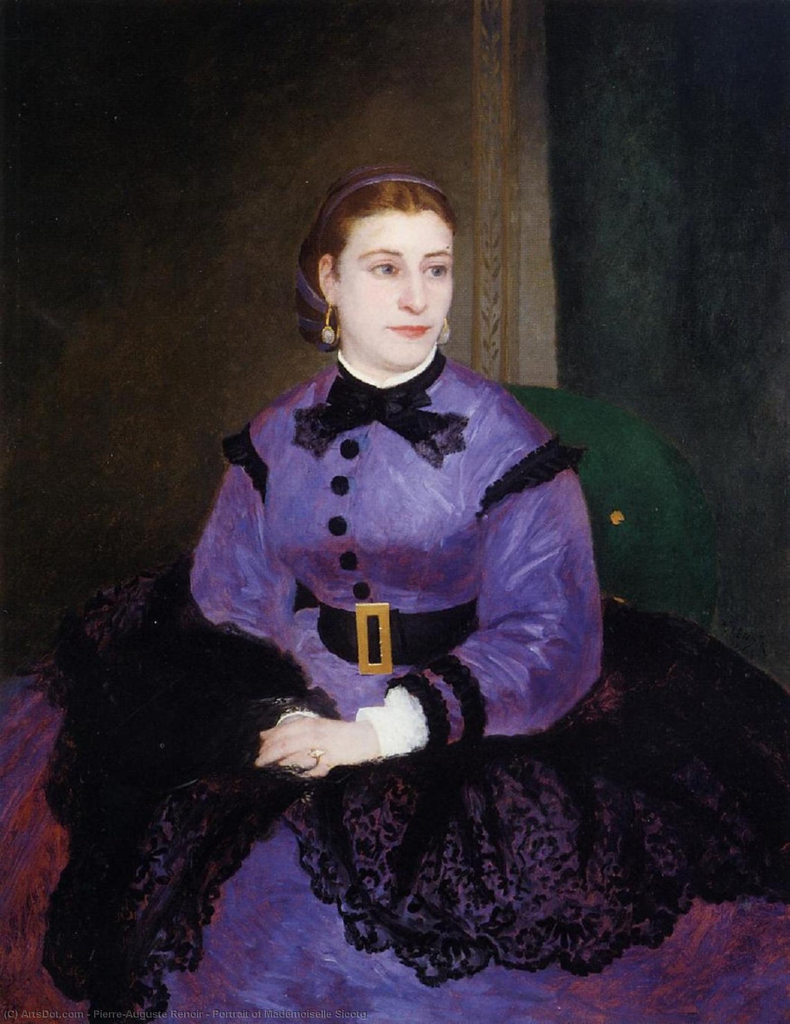 WikiOO.org - Güzel Sanatlar Ansiklopedisi - Resim, Resimler Pierre-Auguste Renoir - Portrait of Mademoiselle Sicotg
