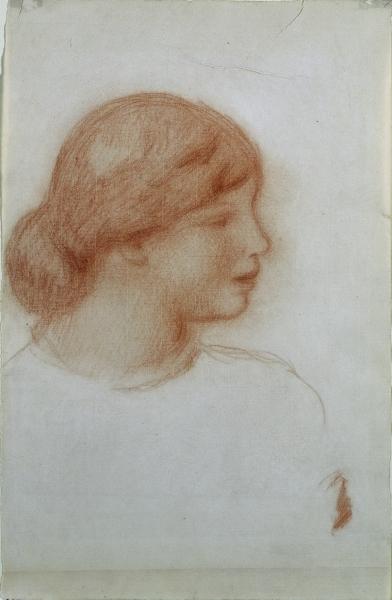 WikiOO.org - Енциклопедія образотворчого мистецтва - Живопис, Картини
 Pierre-Auguste Renoir - Profile of a Young Woman