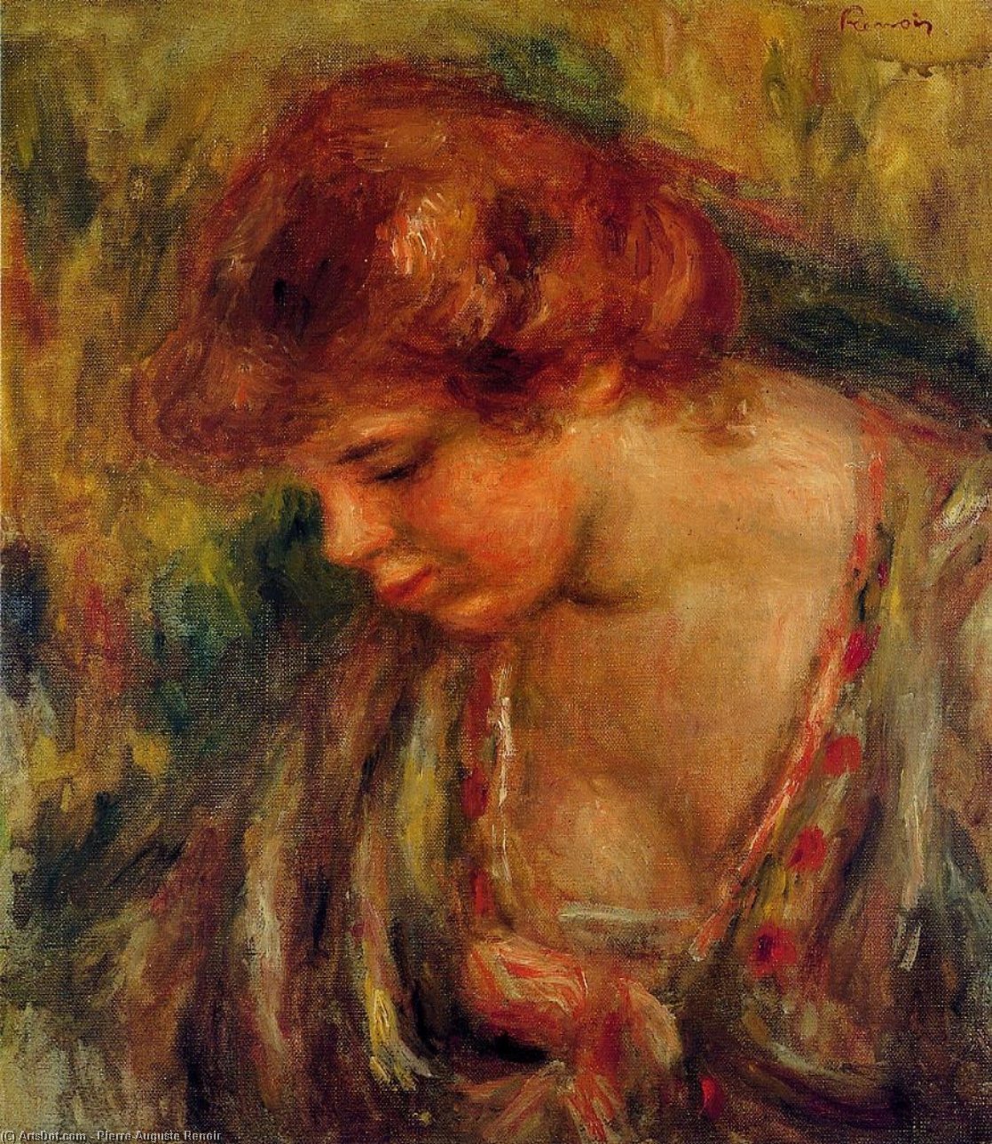 WikiOO.org - Güzel Sanatlar Ansiklopedisi - Resim, Resimler Pierre-Auguste Renoir - Profile of Andre Leaning Over