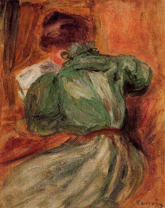WikiOO.org - Encyclopedia of Fine Arts - Malba, Artwork Pierre-Auguste Renoir - Reader in Green