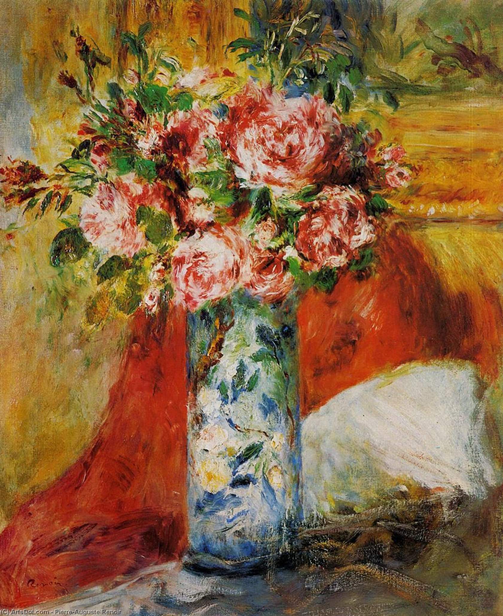 Wikioo.org - The Encyclopedia of Fine Arts - Painting, Artwork by Pierre-Auguste Renoir - Roses in a Vase 5