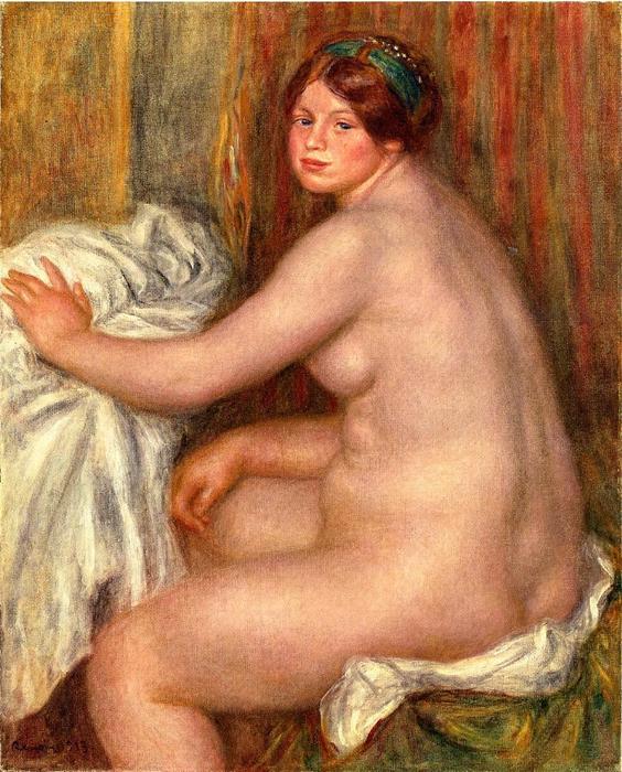 WikiOO.org - Encyclopedia of Fine Arts - Maleri, Artwork Pierre-Auguste Renoir - Seated Bather 1