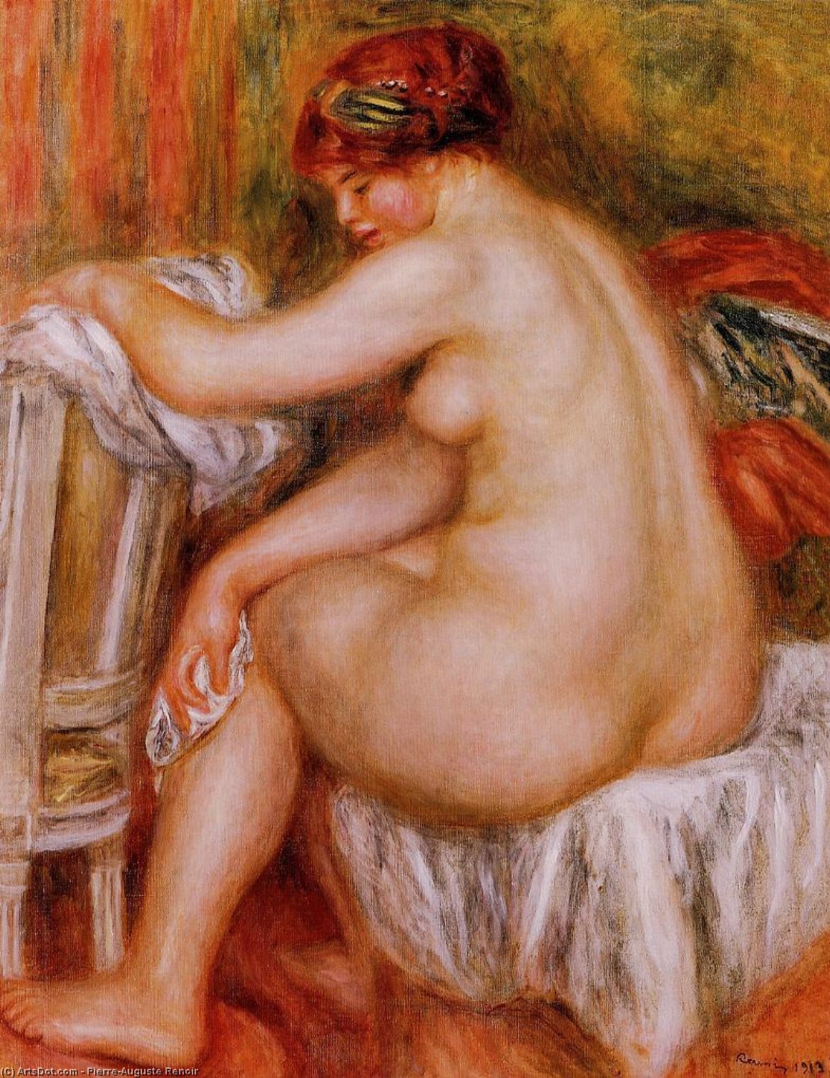 Wikioo.org - Die Enzyklopädie bildender Kunst - Malerei, Kunstwerk von Pierre-Auguste Renoir - sitzender akt
