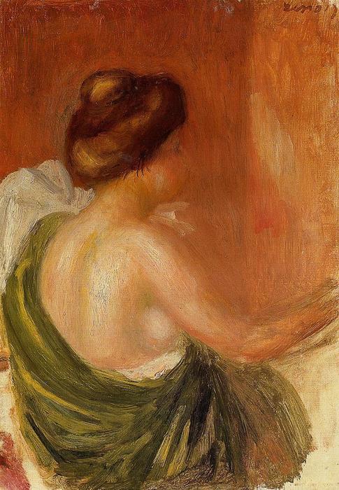 Wikioo.org - The Encyclopedia of Fine Arts - Painting, Artwork by Pierre-Auguste Renoir - Seated Woman in a Green Robe