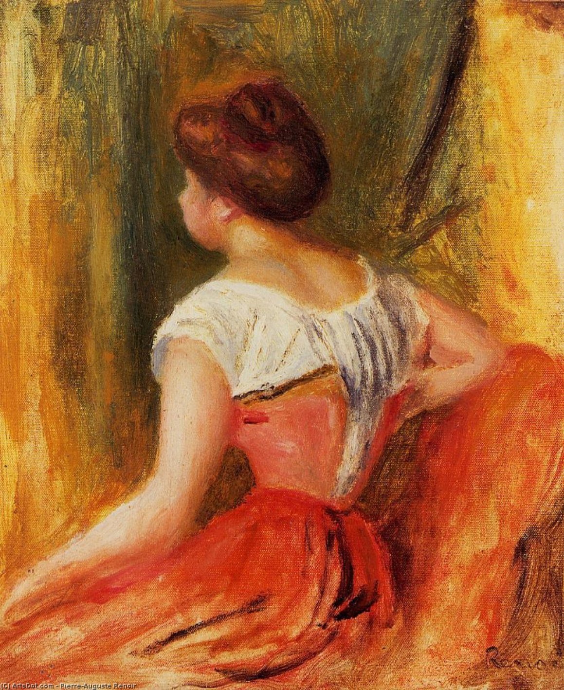 Wikioo.org - The Encyclopedia of Fine Arts - Painting, Artwork by Pierre-Auguste Renoir - Seated Young Woman