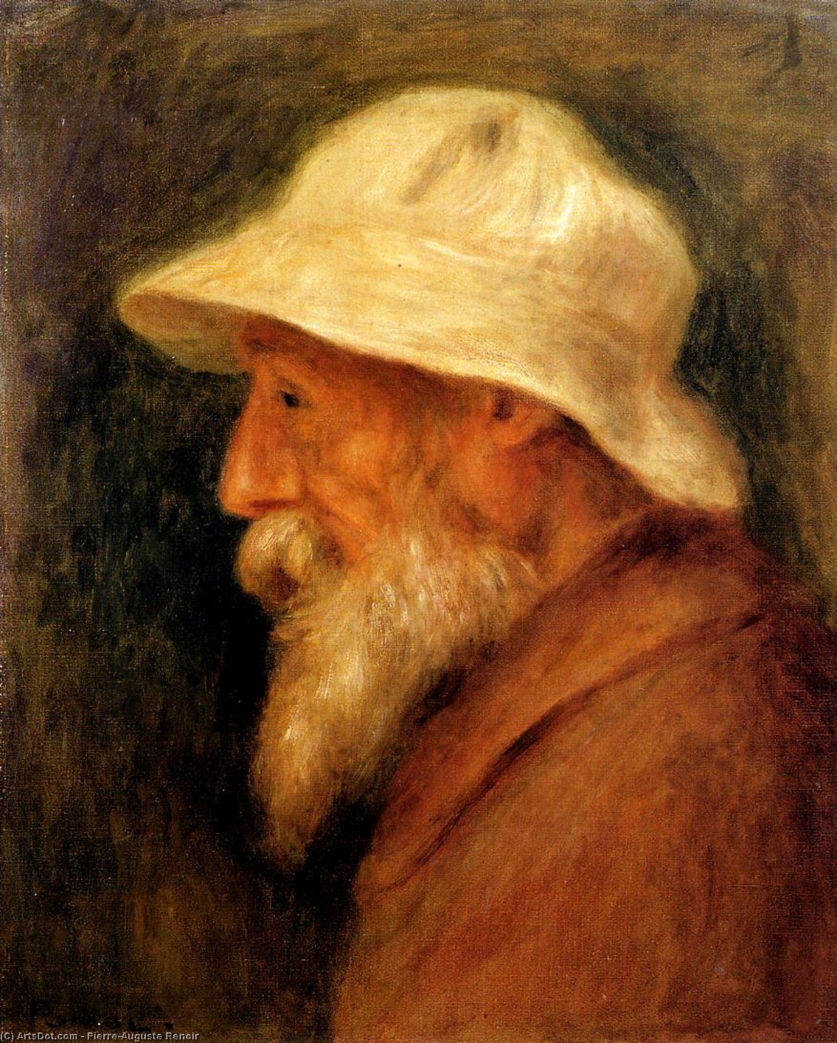 Wikioo.org - The Encyclopedia of Fine Arts - Painting, Artwork by Pierre-Auguste Renoir - Self-Portrait with a White Hat