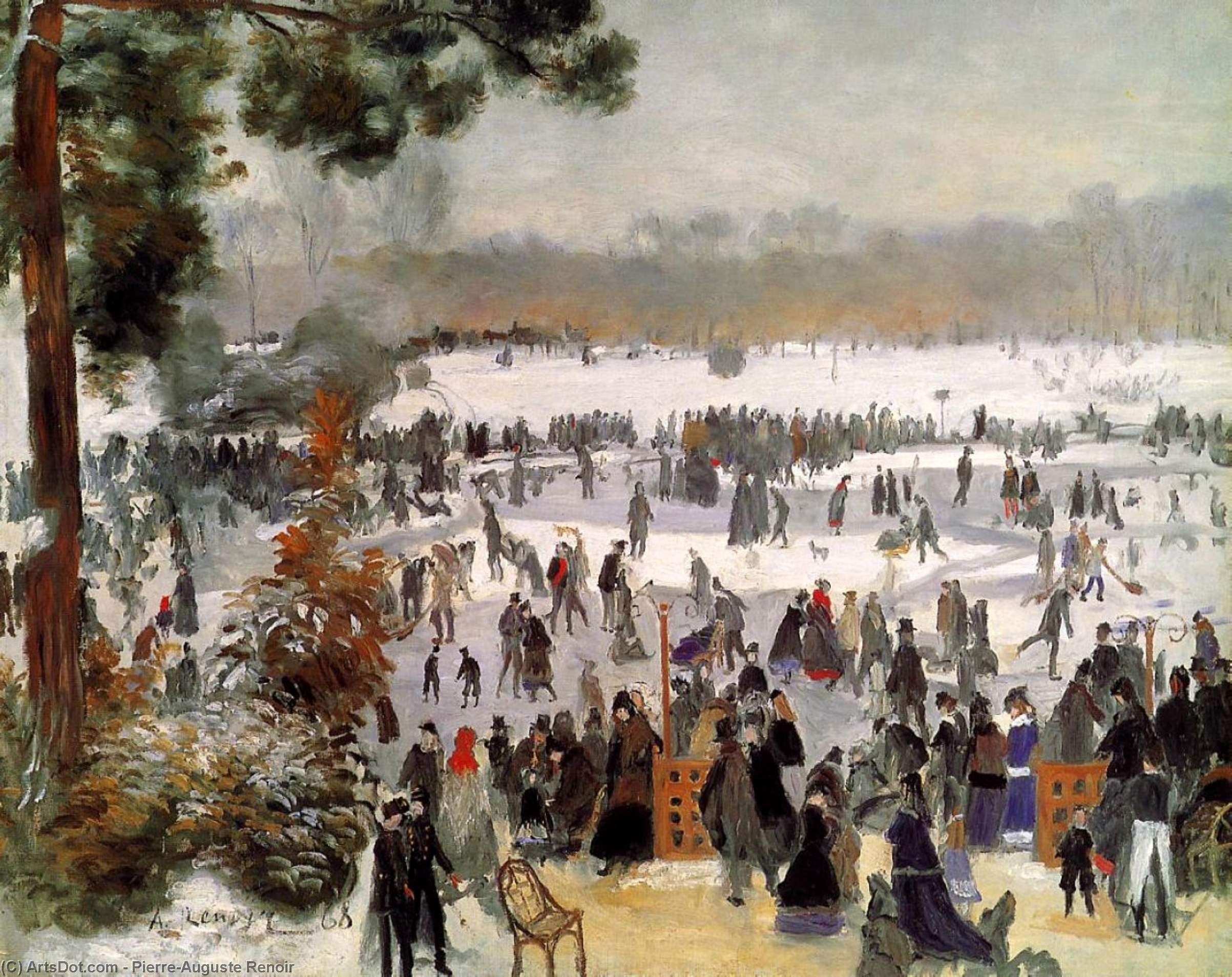 Wikoo.org - موسوعة الفنون الجميلة - اللوحة، العمل الفني Pierre-Auguste Renoir - Skaters in the Bois de Boulogne
