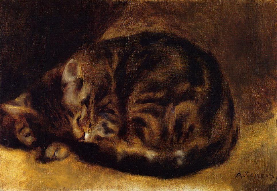 Wikioo.org - Die Enzyklopädie bildender Kunst - Malerei, Kunstwerk von Pierre-Auguste Renoir - schlafend katze