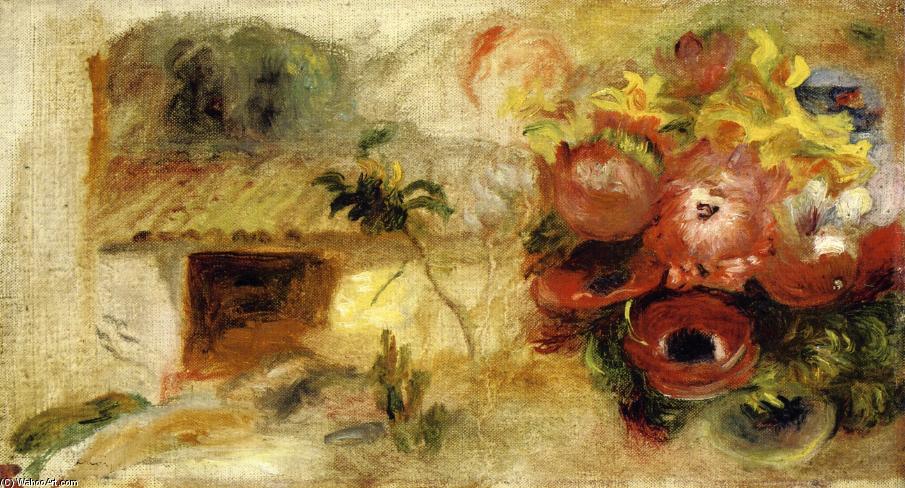 Wikioo.org - The Encyclopedia of Fine Arts - Painting, Artwork by Pierre-Auguste Renoir - Small House, Buttercups and Diverse Flowers (study)