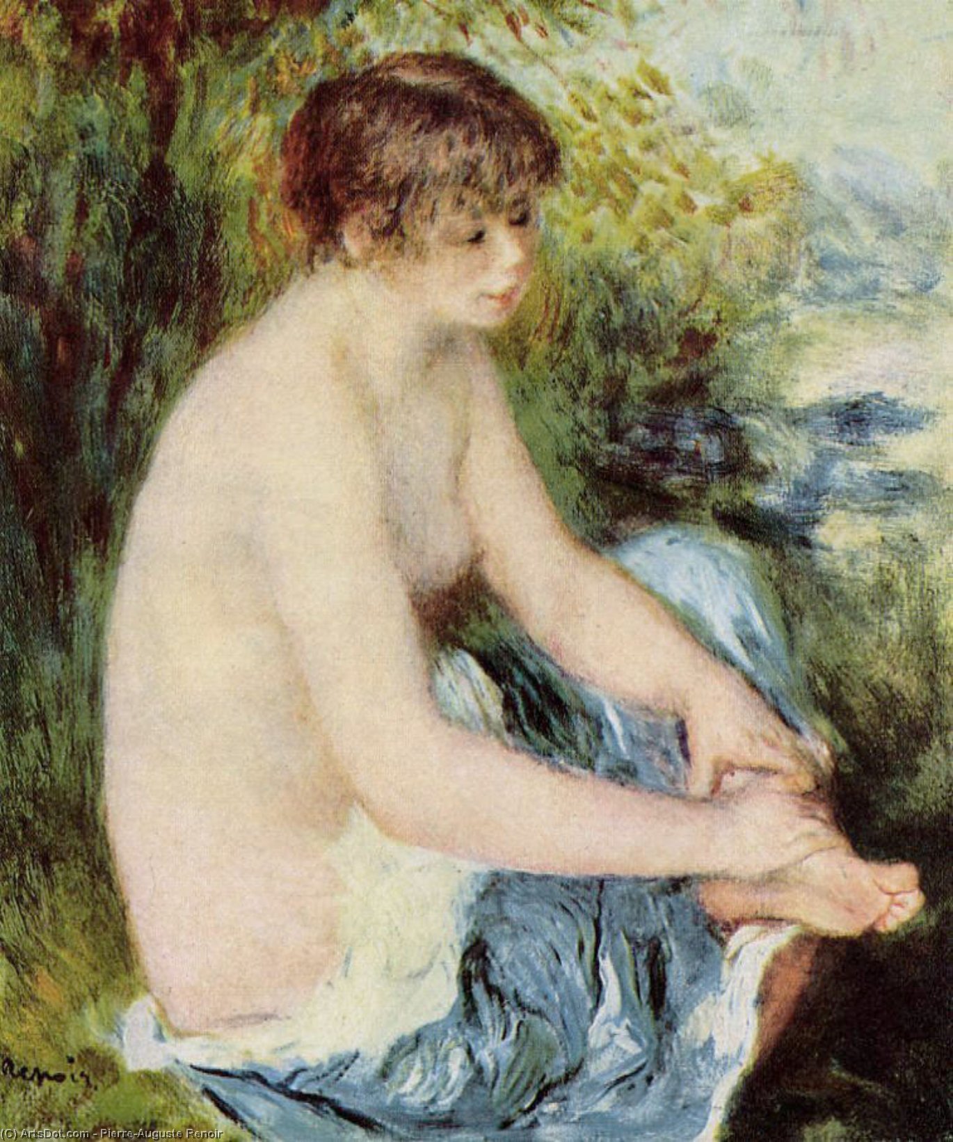 Wikioo.org - The Encyclopedia of Fine Arts - Painting, Artwork by Pierre-Auguste Renoir - Small Nude in Blue