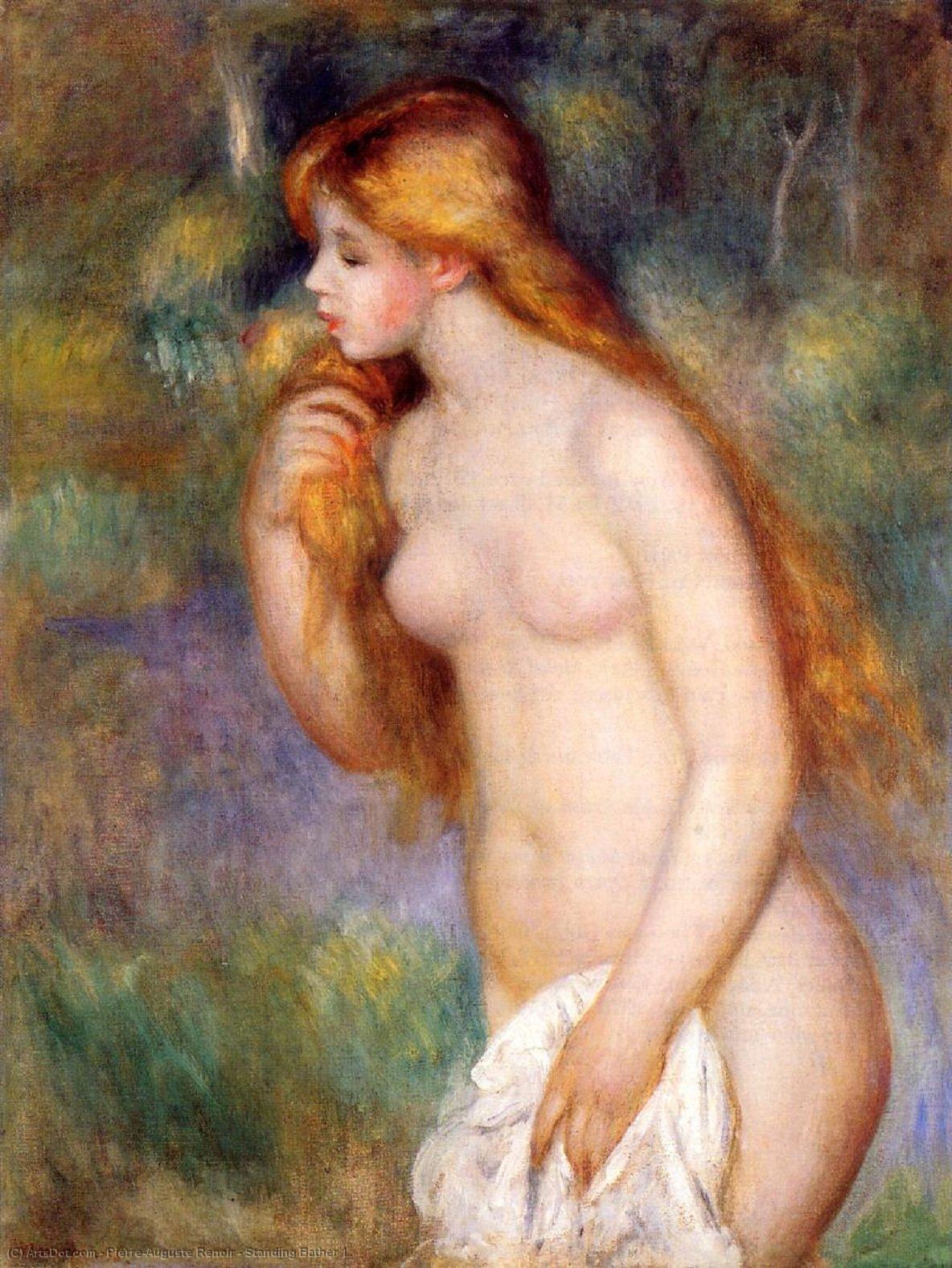 Wikoo.org - موسوعة الفنون الجميلة - اللوحة، العمل الفني Pierre-Auguste Renoir - Standing Bather 1