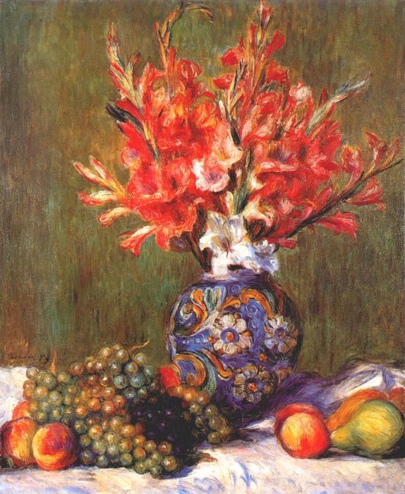Wikioo.org - The Encyclopedia of Fine Arts - Painting, Artwork by Pierre-Auguste Renoir - Still Life Flowers and Fruit