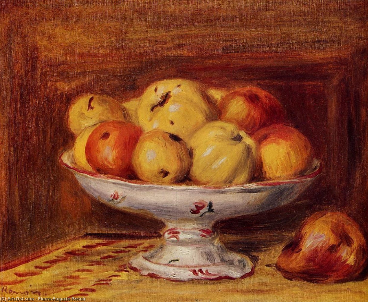 Wikioo.org - สารานุกรมวิจิตรศิลป์ - จิตรกรรม Pierre-Auguste Renoir - Still Life with Apples and Pears