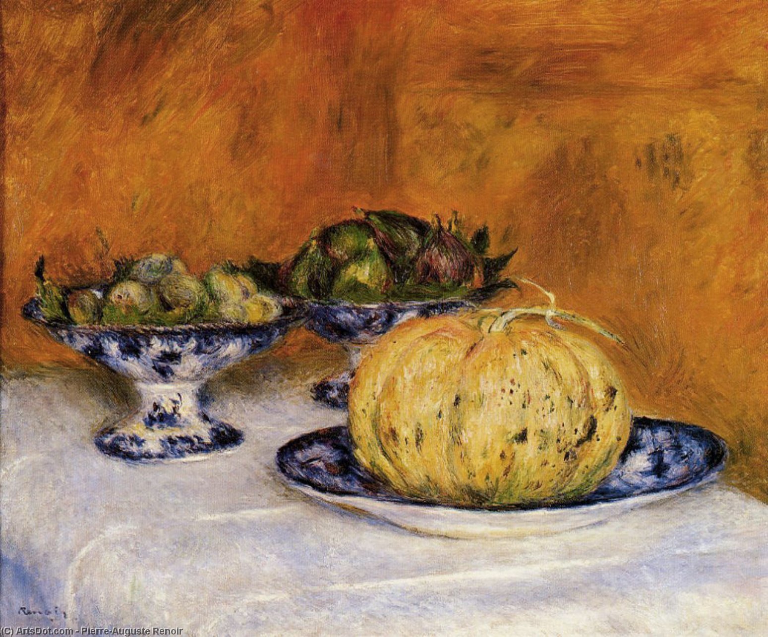 Wikioo.org - The Encyclopedia of Fine Arts - Painting, Artwork by Pierre-Auguste Renoir - Still Life with Melon