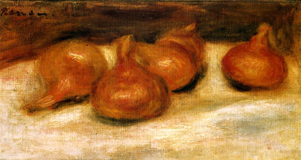 Wikioo.org - สารานุกรมวิจิตรศิลป์ - จิตรกรรม Pierre-Auguste Renoir - Still Life with Onions