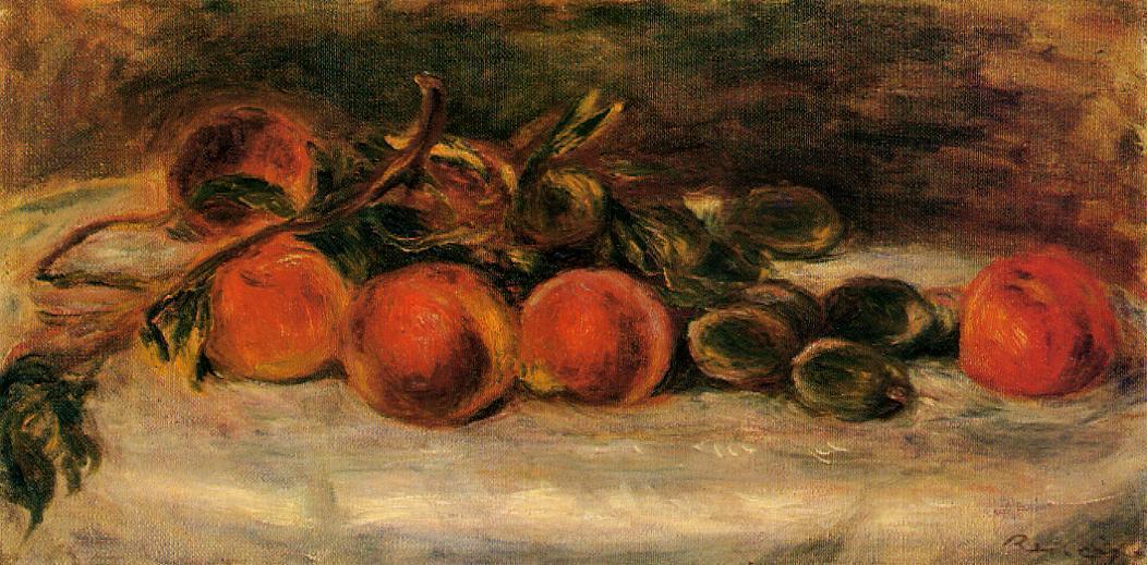 WikiOO.org - Güzel Sanatlar Ansiklopedisi - Resim, Resimler Pierre-Auguste Renoir - Still Life with Peaches and Chestnuts