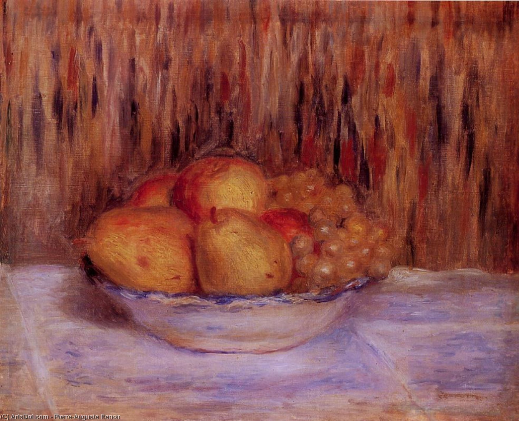 Wikioo.org - Bách khoa toàn thư về mỹ thuật - Vẽ tranh, Tác phẩm nghệ thuật Pierre-Auguste Renoir - Still Life with Pears and Grapes