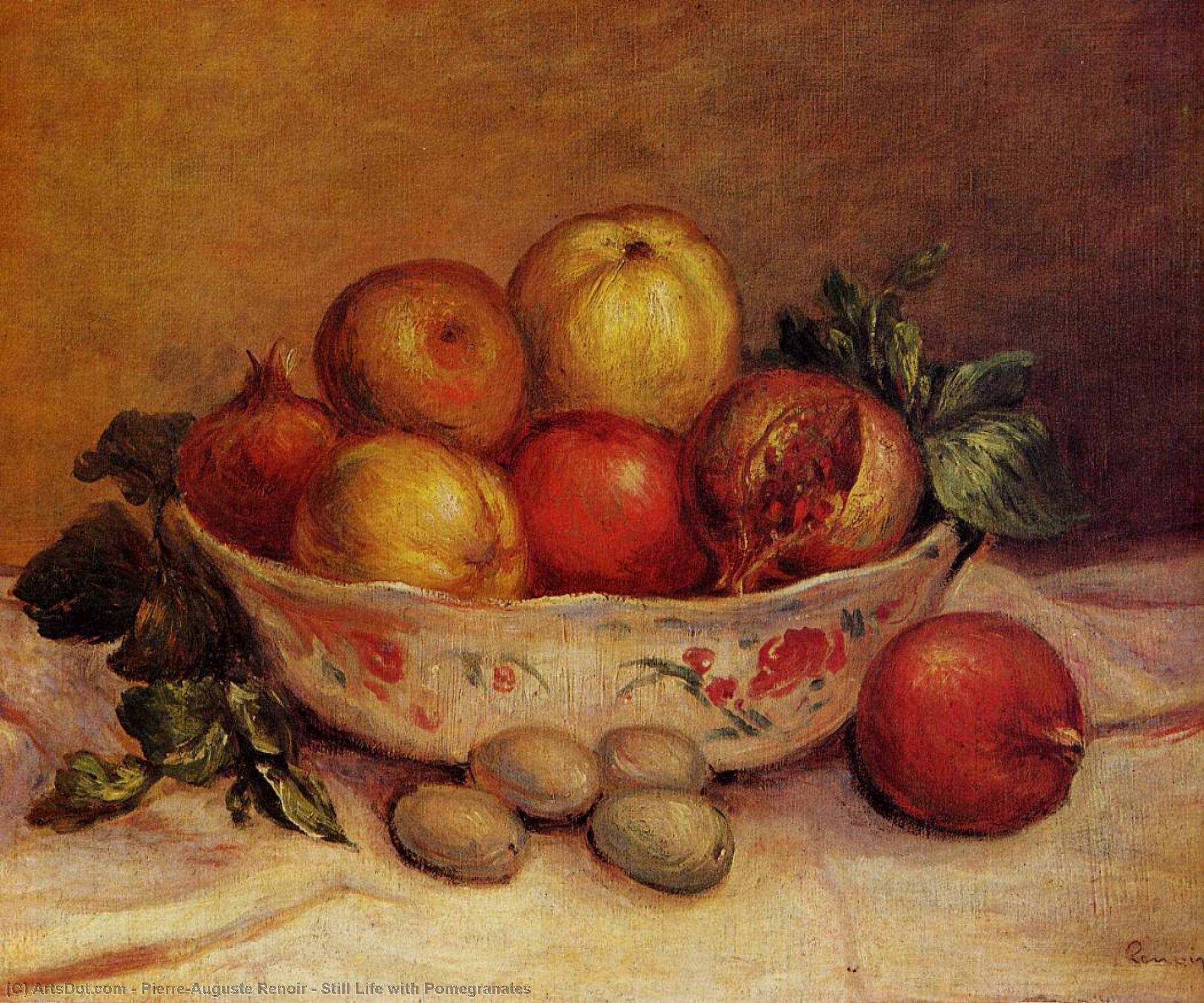 Wikioo.org – La Enciclopedia de las Bellas Artes - Pintura, Obras de arte de Pierre-Auguste Renoir - Naturaleza muerta con granadas