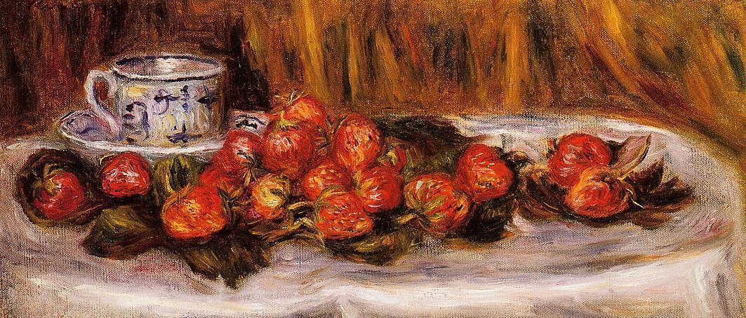WikiOO.org - Encyclopedia of Fine Arts - Målning, konstverk Pierre-Auguste Renoir - Still Life with Strawberries 1