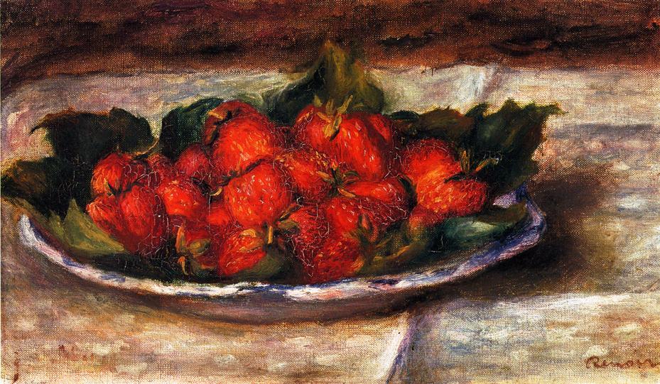 WikiOO.org - Енциклопедія образотворчого мистецтва - Живопис, Картини
 Pierre-Auguste Renoir - Still Life with Strawberries 2