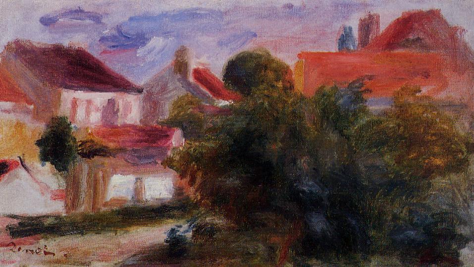 WikiOO.org - Encyclopedia of Fine Arts - Lukisan, Artwork Pierre-Auguste Renoir - Street in Essoyes