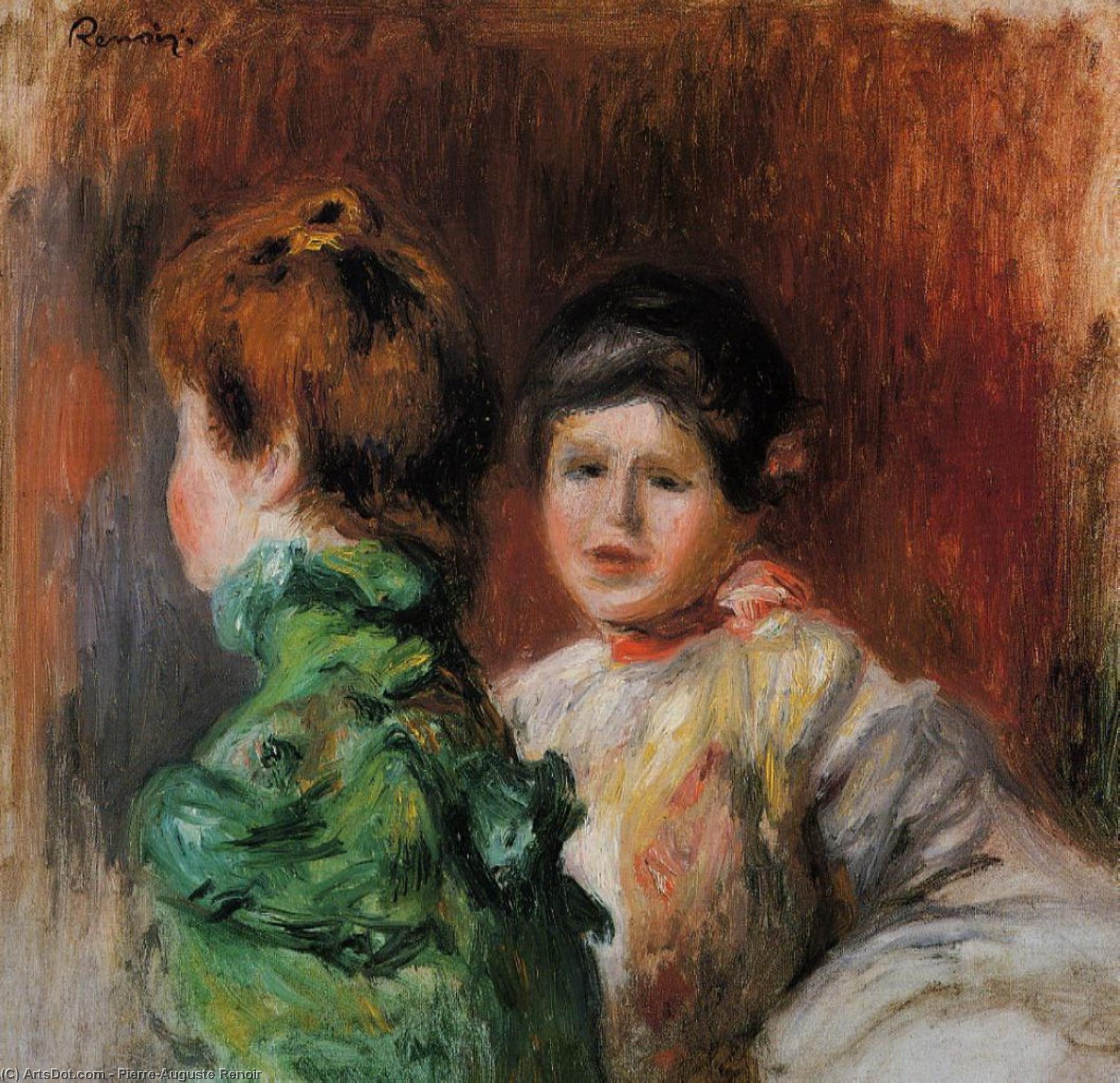 WikiOO.org - Εγκυκλοπαίδεια Καλών Τεχνών - Ζωγραφική, έργα τέχνης Pierre-Auguste Renoir - Study Two Women s Heads