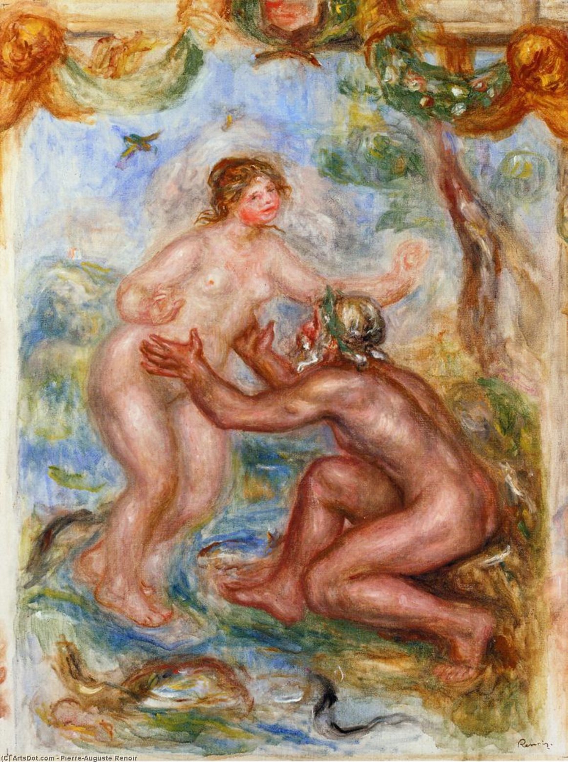 Wikioo.org - The Encyclopedia of Fine Arts - Painting, Artwork by Pierre-Auguste Renoir - Study for The Saone Embraced by the Rhone