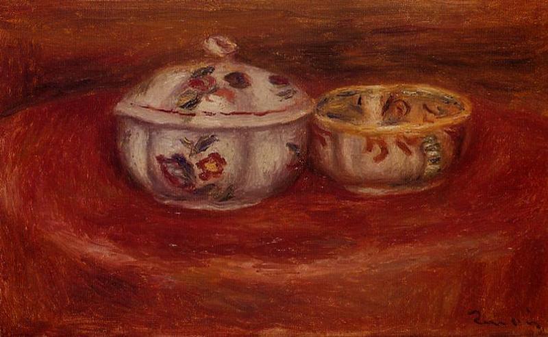 Wikioo.org - The Encyclopedia of Fine Arts - Painting, Artwork by Pierre-Auguste Renoir - Sugar Bowl and Earthenware Bowl