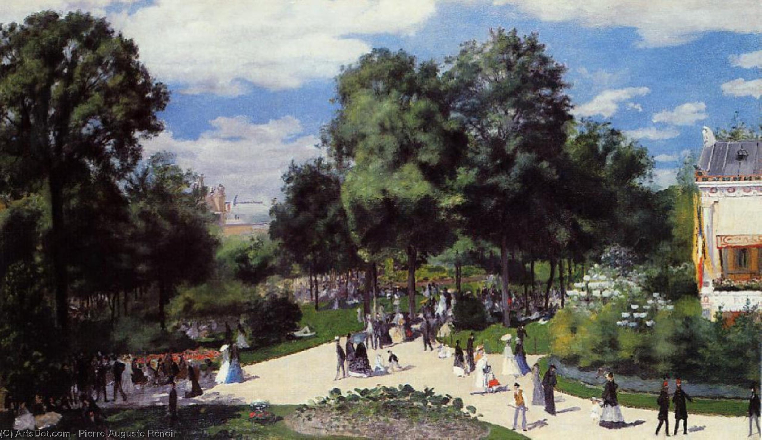 WikiOO.org - Encyclopedia of Fine Arts - Maľba, Artwork Pierre-Auguste Renoir - The Champs-Elysees during the Paris Fair of 1867