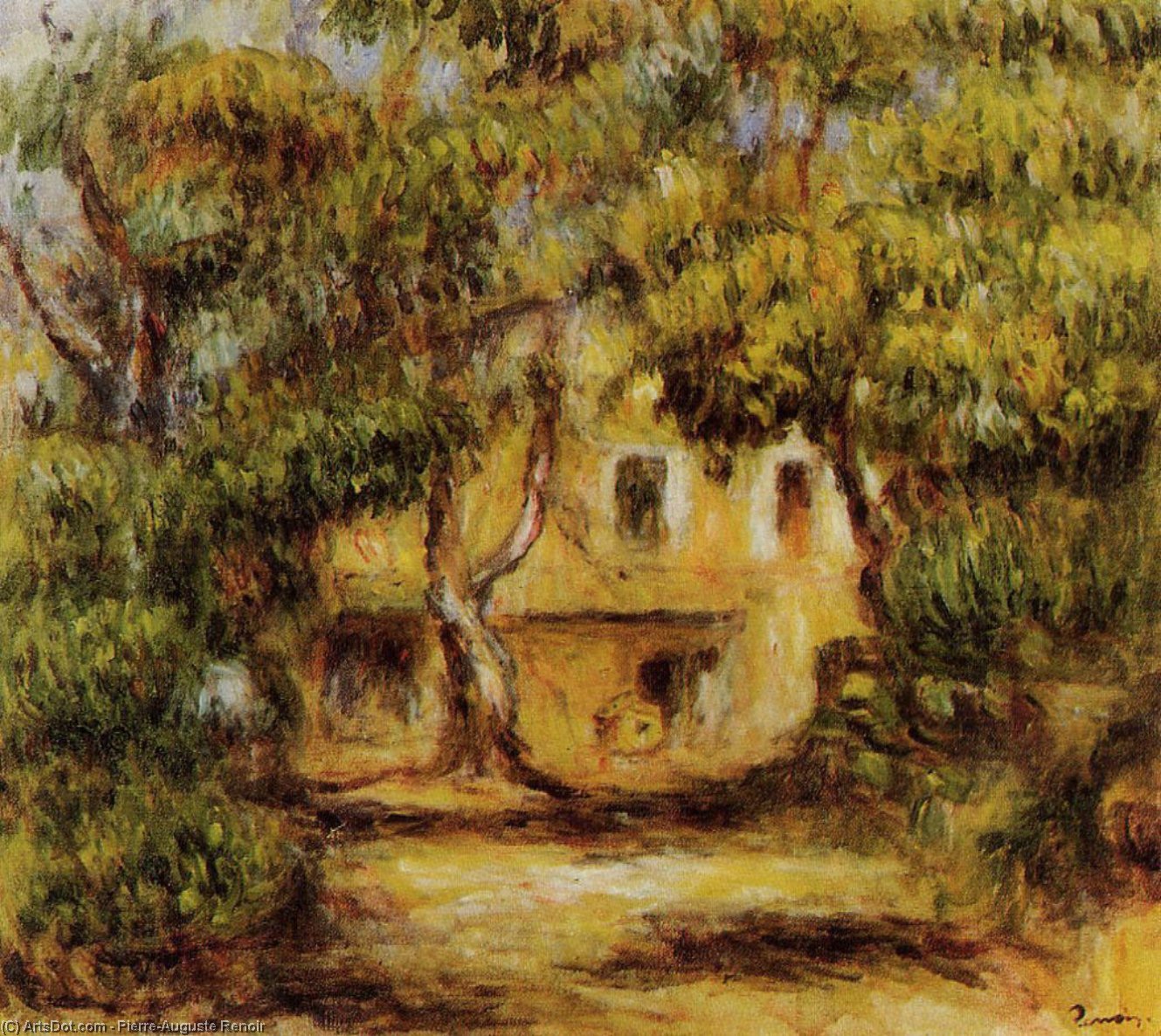 Wikioo.org – L'Encyclopédie des Beaux Arts - Peinture, Oeuvre de Pierre-Auguste Renoir - La Ferme à Collettes