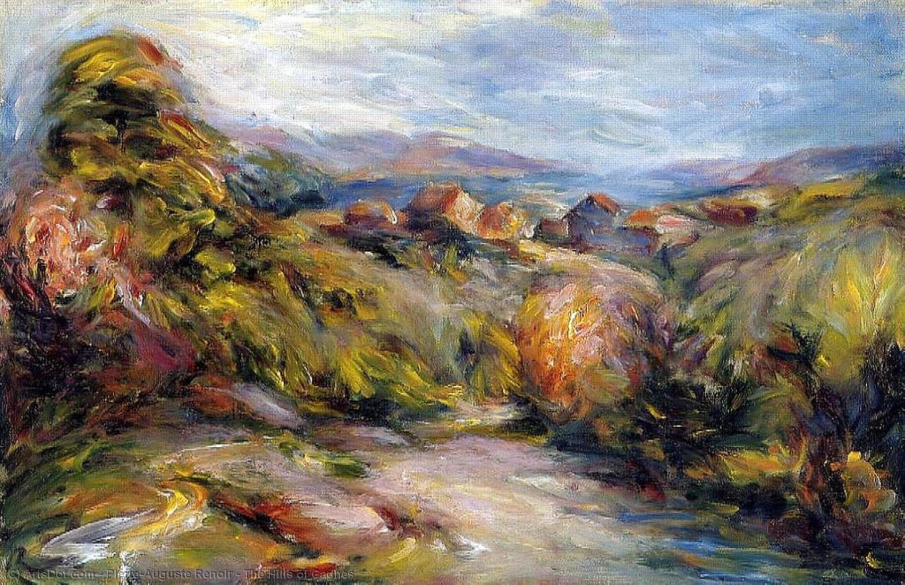 Wikioo.org – La Enciclopedia de las Bellas Artes - Pintura, Obras de arte de Pierre-Auguste Renoir - Las colinas de Cagnes