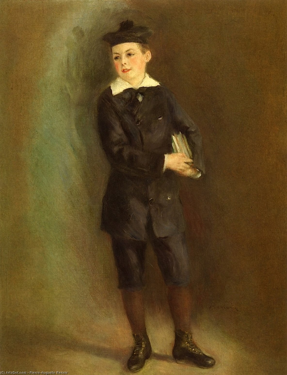Wikioo.org - The Encyclopedia of Fine Arts - Painting, Artwork by Pierre-Auguste Renoir - The Little School Boy