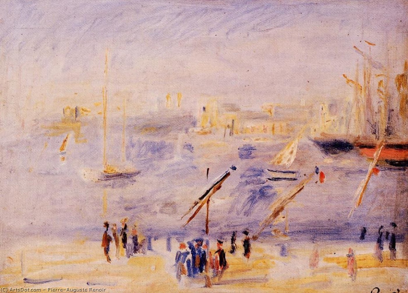 Wikioo.org - The Encyclopedia of Fine Arts - Painting, Artwork by Pierre-Auguste Renoir - The Old Port of Marseille, People and Boats