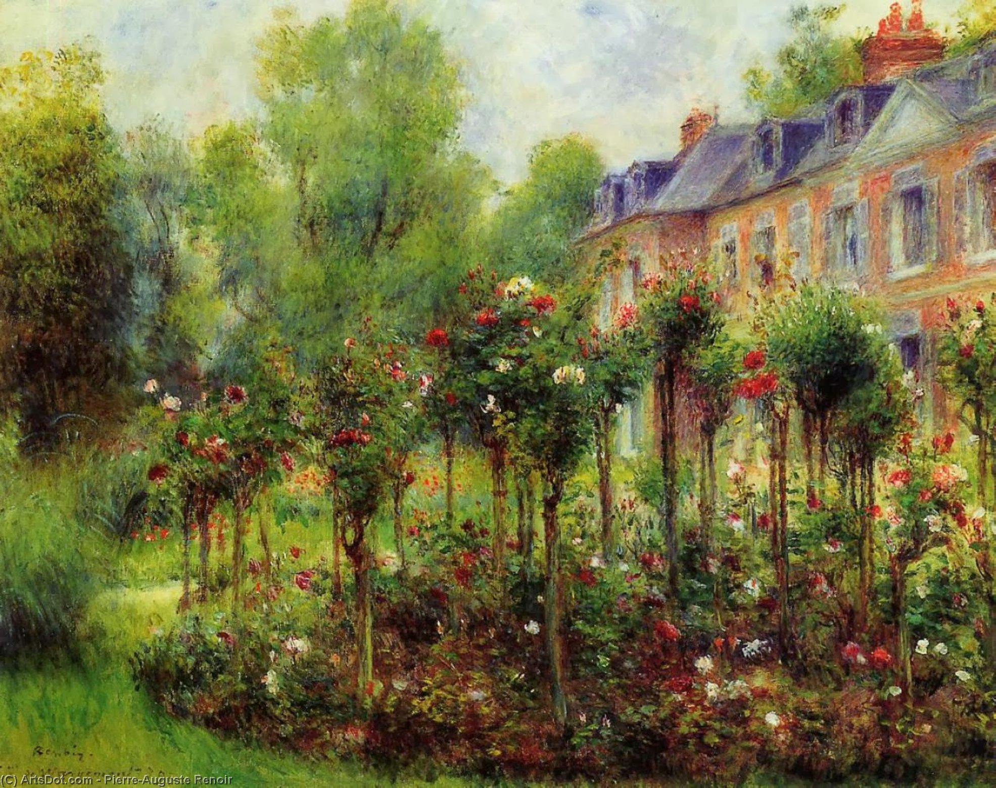 Wikioo.org - The Encyclopedia of Fine Arts - Painting, Artwork by Pierre-Auguste Renoir - The Rose Garden at Wargemont