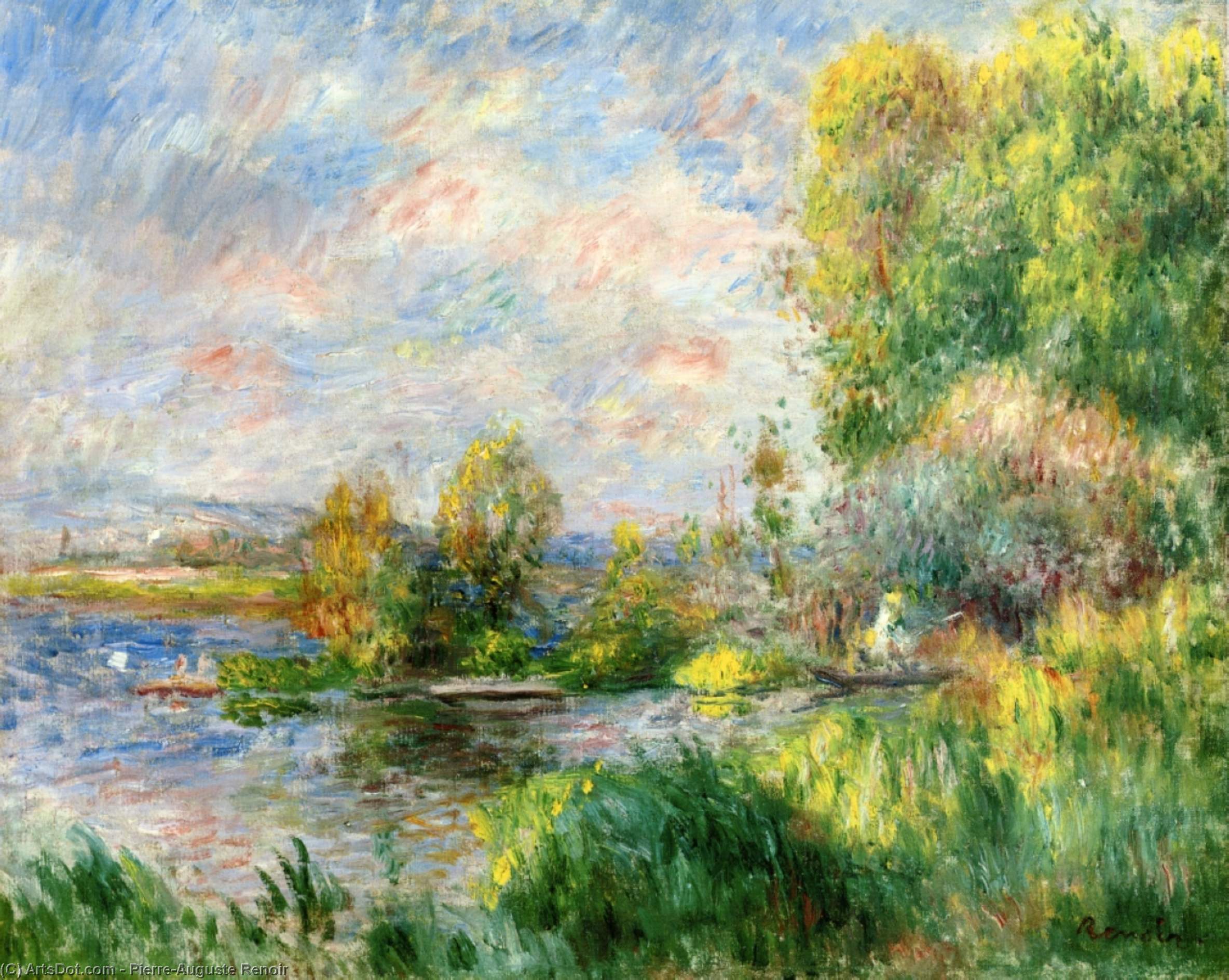 Wikoo.org - موسوعة الفنون الجميلة - اللوحة، العمل الفني Pierre-Auguste Renoir - The Seine at Bougival