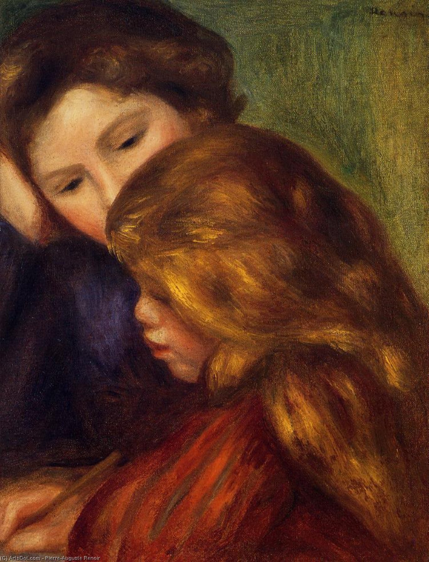 WikiOO.org - Encyclopedia of Fine Arts - Maleri, Artwork Pierre-Auguste Renoir - The Writing Lesson