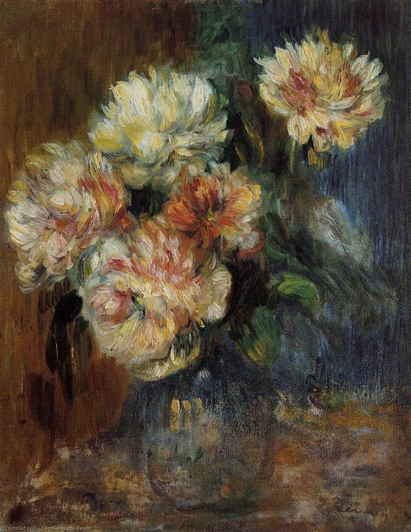 WikiOO.org - Енциклопедія образотворчого мистецтва - Живопис, Картини
 Pierre-Auguste Renoir - Vase of Peonies