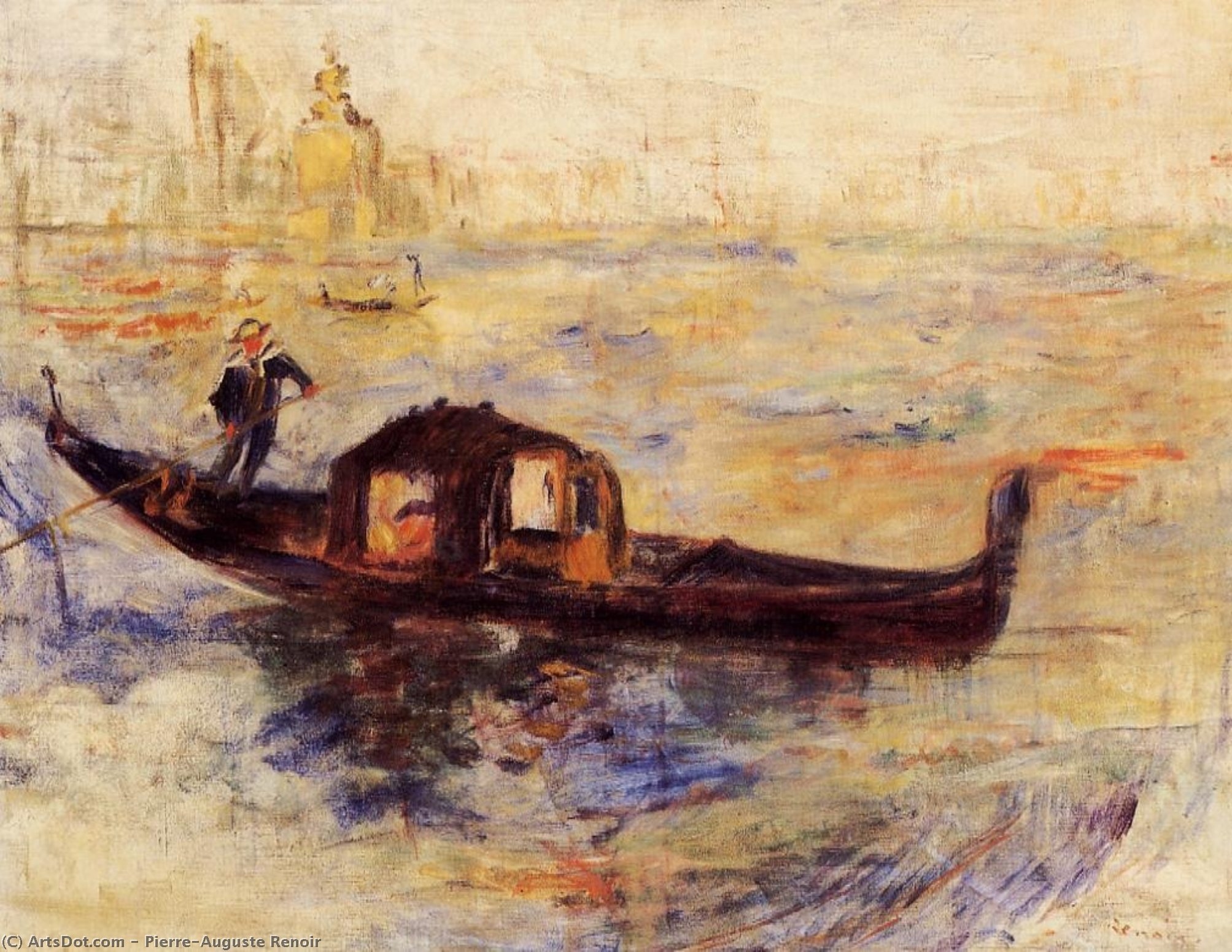 WikiOO.org - Encyclopedia of Fine Arts - Festés, Grafika Pierre-Auguste Renoir - Venetian Gondola 1