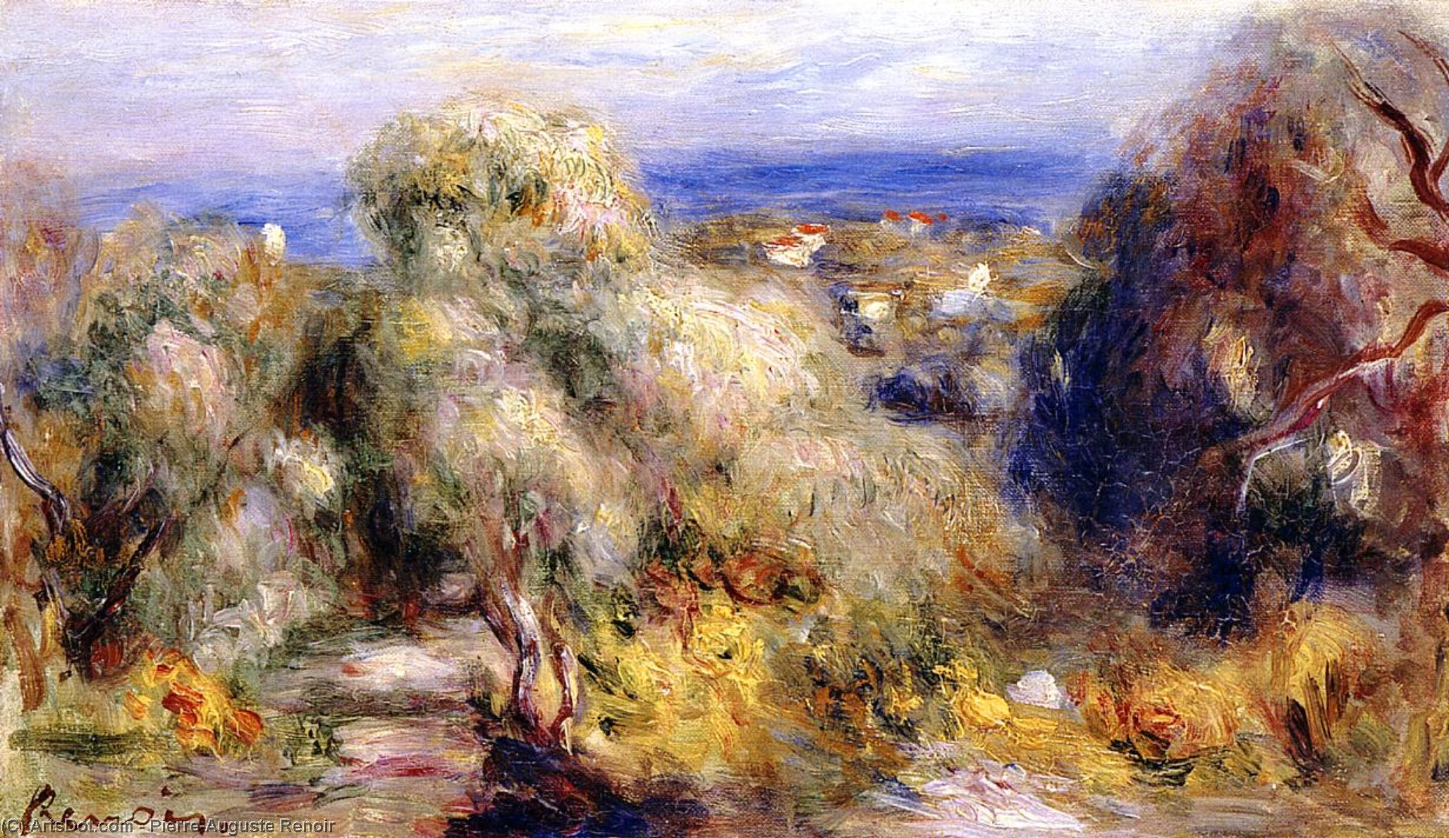 Wikioo.org - Encyklopedia Sztuk Pięknych - Malarstwo, Grafika Pierre-Auguste Renoir - View of Cannet