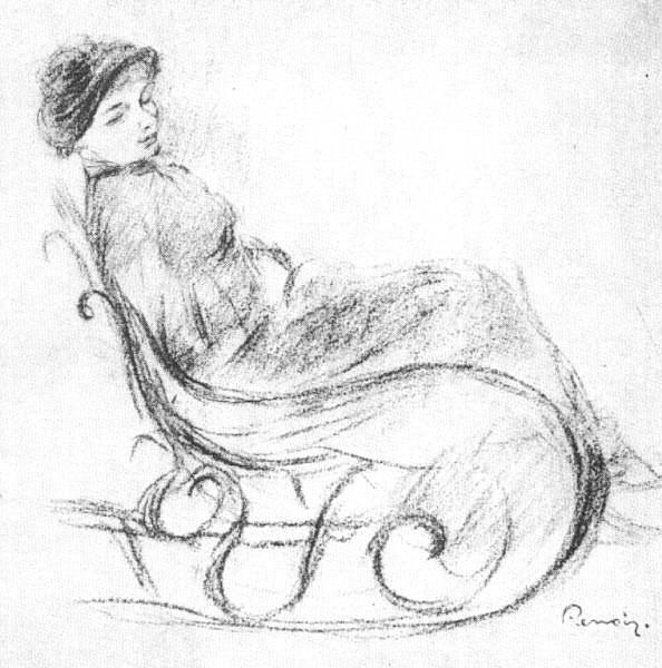 WikiOO.org - Encyclopedia of Fine Arts - Malba, Artwork Pierre-Auguste Renoir - Woman in a Rocking Chair