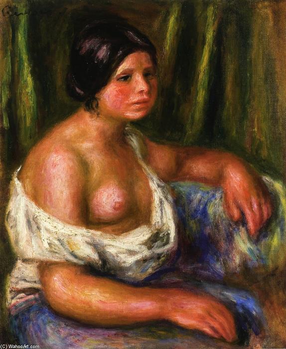 WikiOO.org – 美術百科全書 - 繪畫，作品 Pierre-Auguste Renoir - 女人在蓝色 1